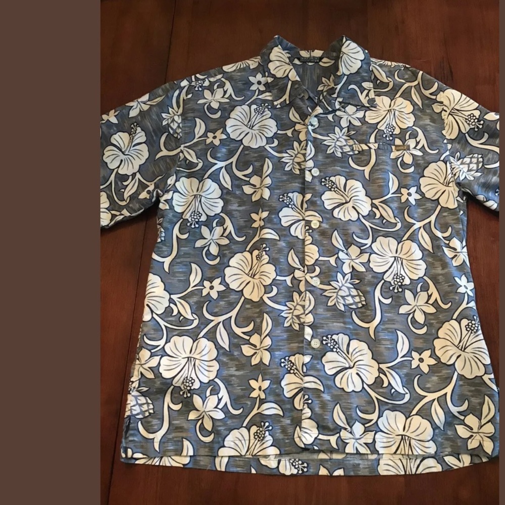 Lightning BOLT Hawaiian Camp Shirt Blue Floral